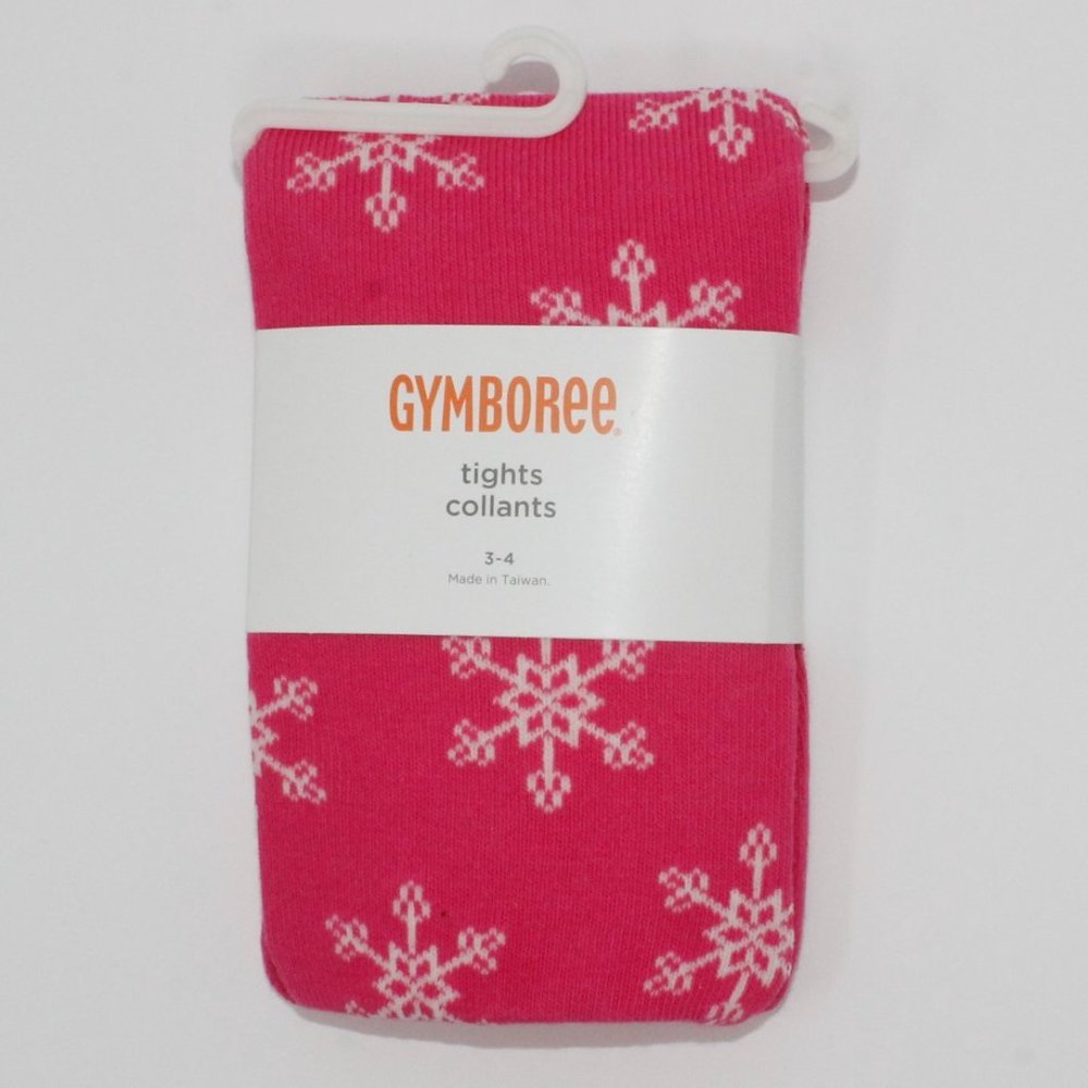 NWT Gymboree 3-4 tights Cheery All the Way pink snowflake 3T-4T